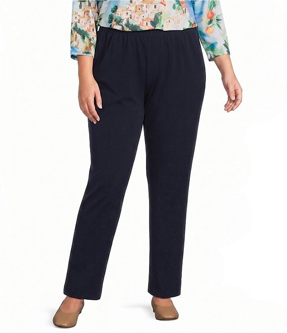 Allison Daley Plus Size City Stretch Straight Leg Pull-On Pants