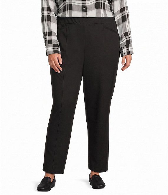 Allison Daley Plus Size Straight Leg Pull-On Ponte Pants