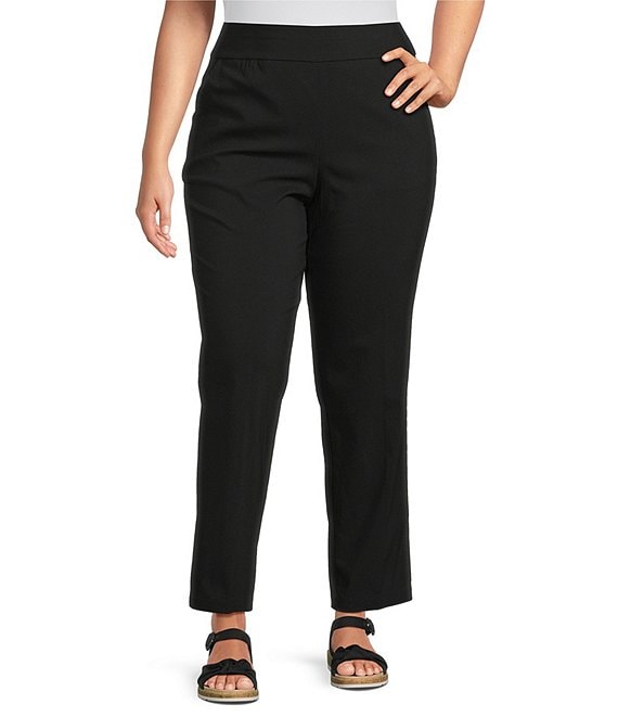 Allison Daley Plus Size Stretch Pull-On Straight Leg Pants