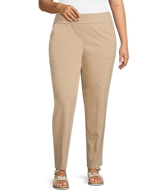 Allison Daley Plus Size Stretch Pull-On Straight Leg Pants