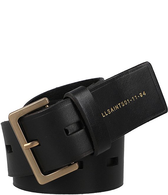 Color:Black - Image 1 - 1.6#double; Heat Crease Leather Belt