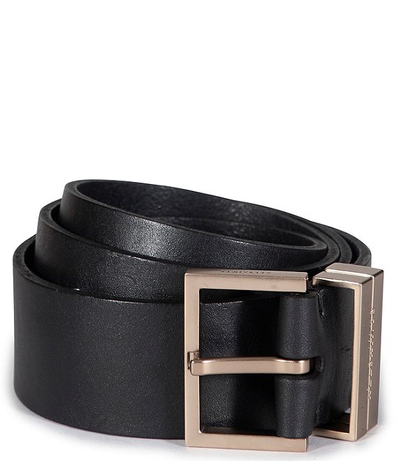 ALLSAINTS Brass Buckle Leather Belt