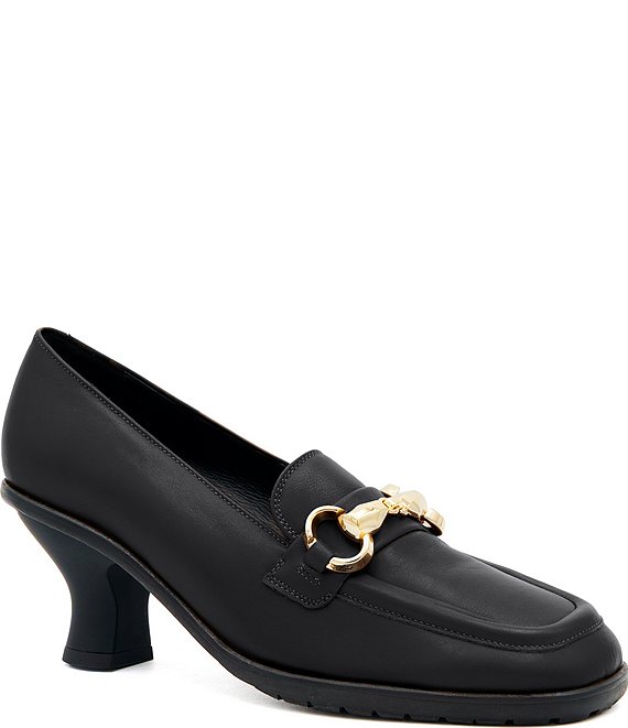 Amalfi Bacchetta Leather Bit Buckle Loafer Pumps