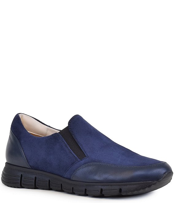 Color:Blue Pav Parmasoft/New Navy Cashmere - Image 1 - Jacob Suede and Leather Comfort Slip-Ons