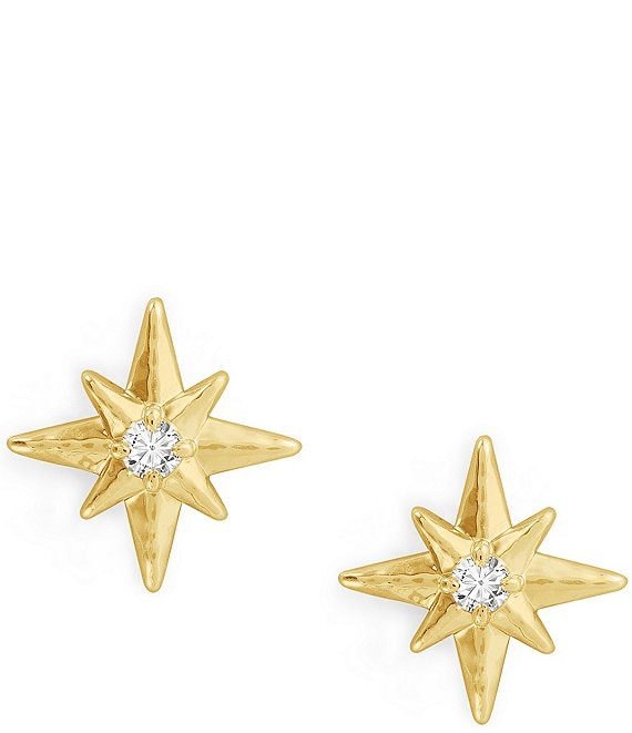 Anabel Aram 18K Gold Plated Brass Celeste Stud Crystal Earrings