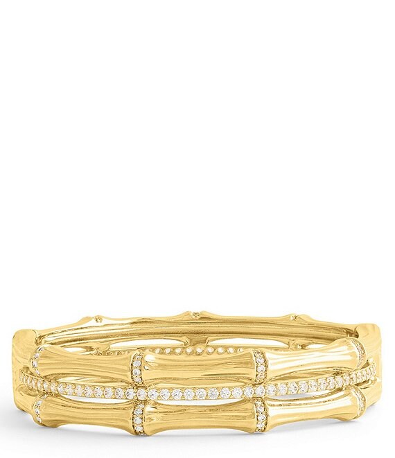 Anabel Aram Bamboo Stacked Hinge Bangle Bracelet