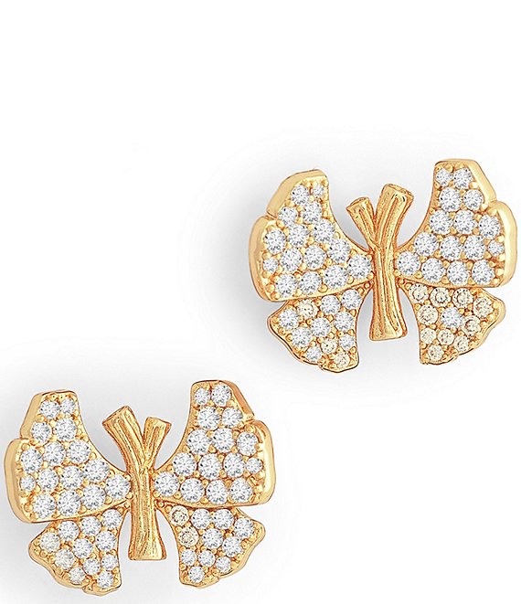 Anabel Aram Butterfly Pave Crystal Stud Earrings