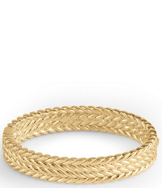 Anabel Aram Cheval Braid Thick Hinge Bangle Bracelet