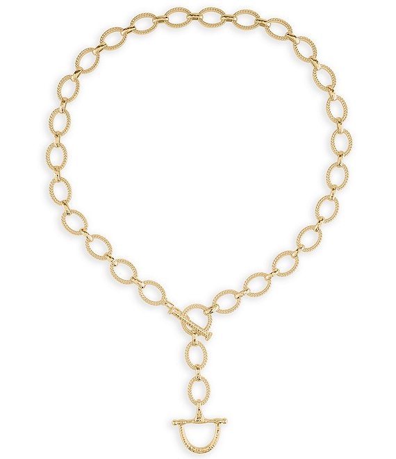 Anabel Aram Cheval Braided Chain Lariat Necklace