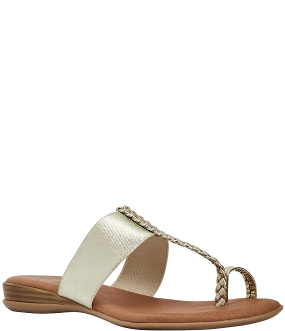 Andrea Assous Neo Metallic Elastic Toe Ring Thong Sandals