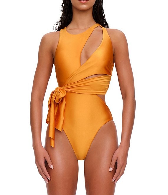 Andrea Iyamah Lada Cut-Out Side Tie One Piece Swimsuit