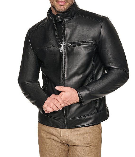 Andrew Marc Dobson Smooth Lamb Racer Jacket