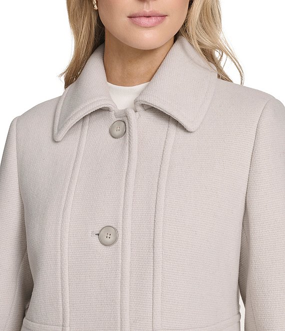 Andrew Marc Emmeline Wool Blend Tailored Fit Button Front Coat