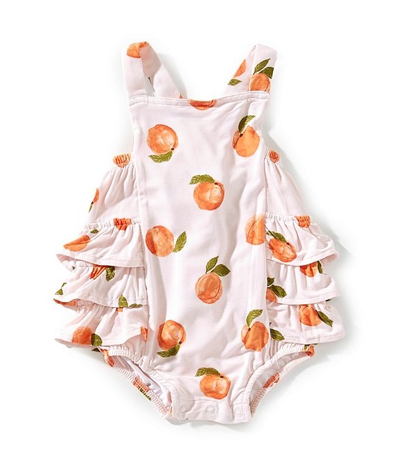 Angel Dear Baby Girls Watercolor Peaches Sunsuit Romper