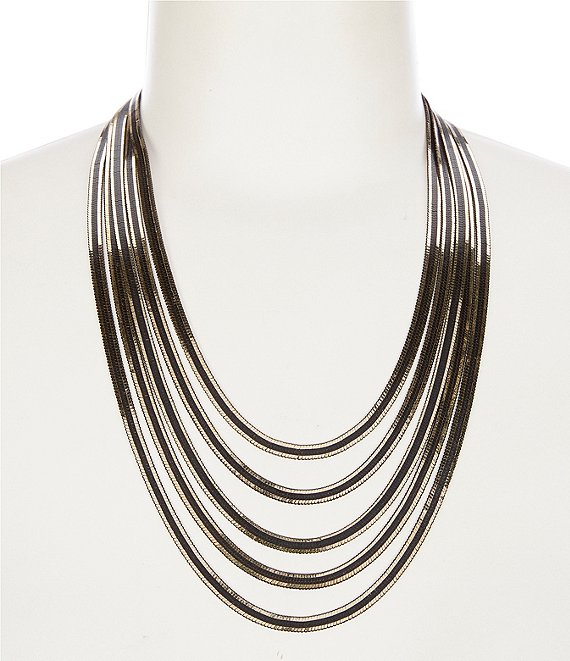 Anna & Ava Coated Multi Layer Chain Statement Necklace | Dillard's