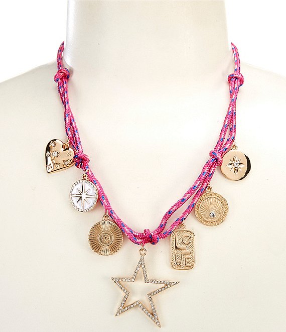 Anna & Ava Cord Charm Statement Necklace
