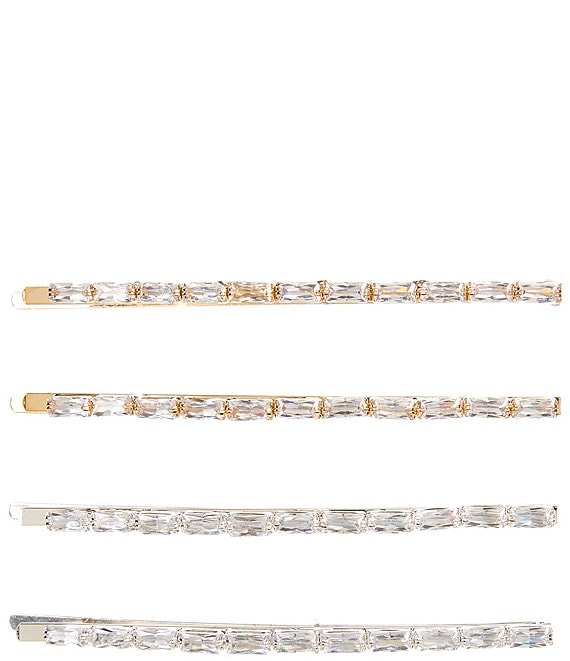 Anna & Ava Crystal Baguette Barrette, 4 Pack