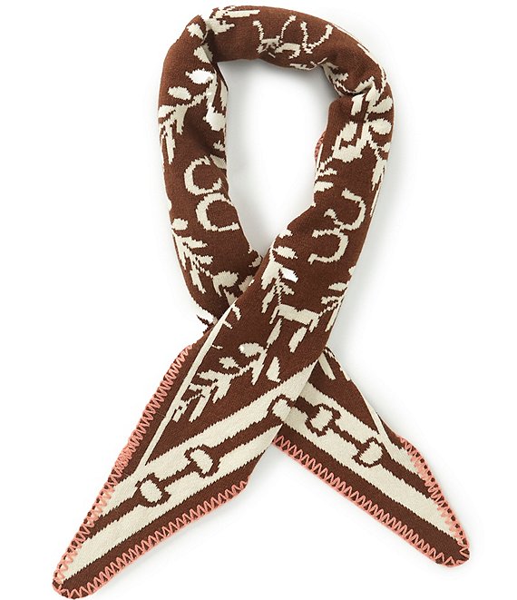 Anna & Ava Equestrian Western Knit Whipstitch Triangle Scarf