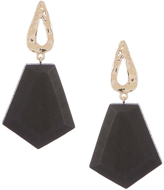 Anna & Ava Geo Wood Statement Drop Earrings