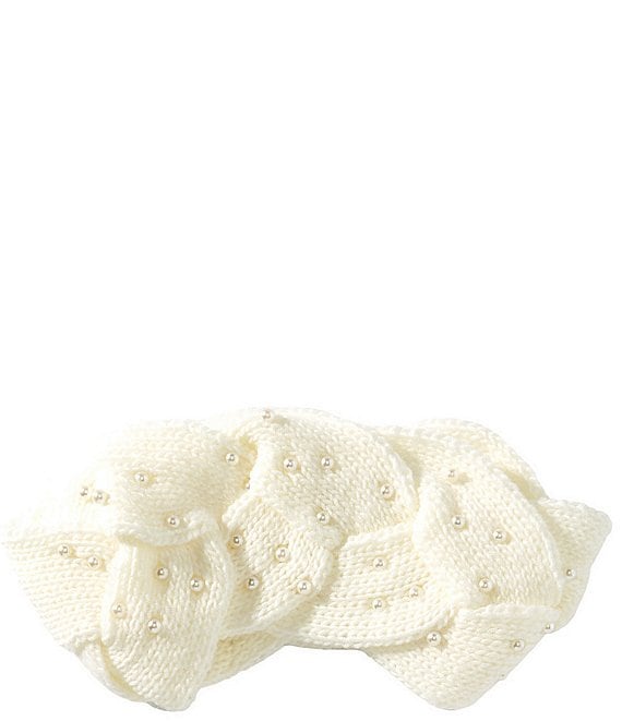 Anna & Ava Knit Braid Embellished Headband, Ivory - Image 1