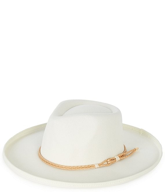 Anna & Ava Leather Tie Felt Fedora Hat