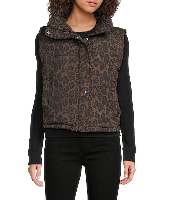 Anna & Ava Leopard Quilted Vest, Leopard - Image 1