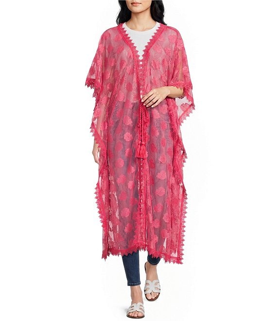 Anna & Ava Mesh Leaf Poncho
