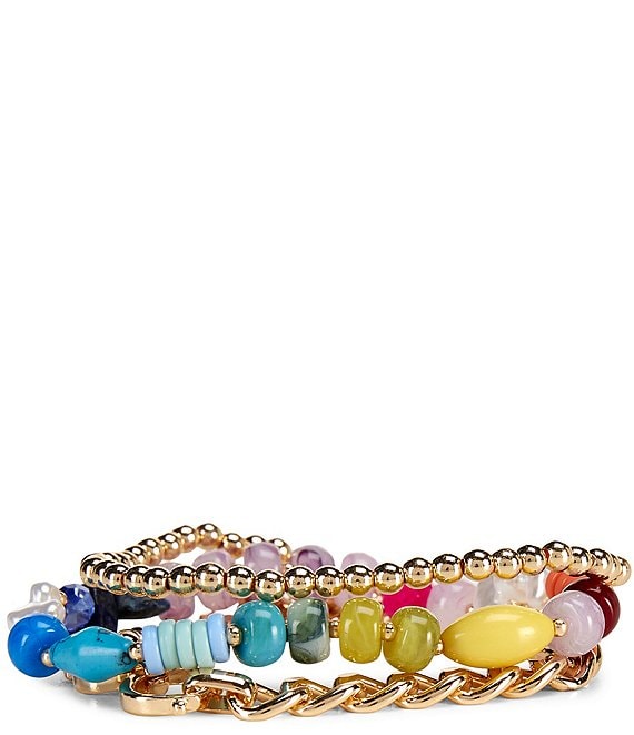 Anna & Ava Mixed Media Stretch Bracelet Set