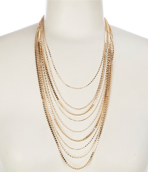 Anna Ava Multi Layer Paperclip Chain Necklace - Gold