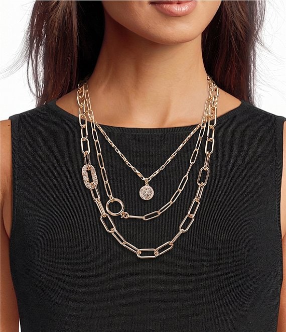 Anna & Ava Multi Layer Paperclip Chain Necklace