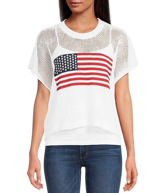 Anna & Ava Open Knit Flag Topper