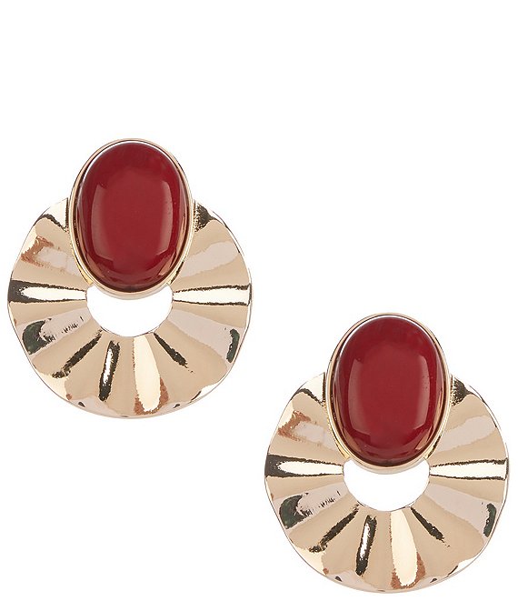 Anna & Ava Organic Circle Stone Drop Earrings