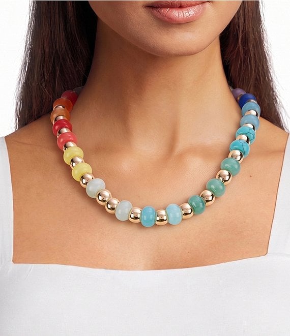 Anna & Ava Oversized Multi Color Beaded Collar Necklace