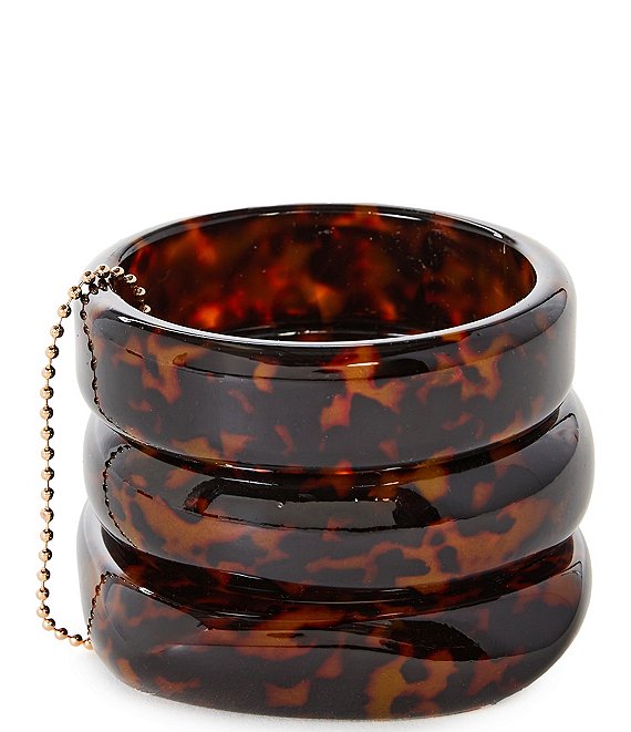 Anna & Ava Oversized Tortoise Resin Bangle Bracelet Set