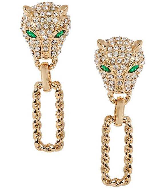 Anna & Ava Pave Cheetah Link Drop Earrings