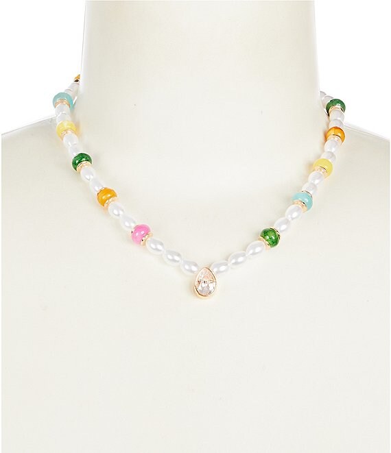 Anna & Ava Pearl Stoned Beaded Collar Necklace