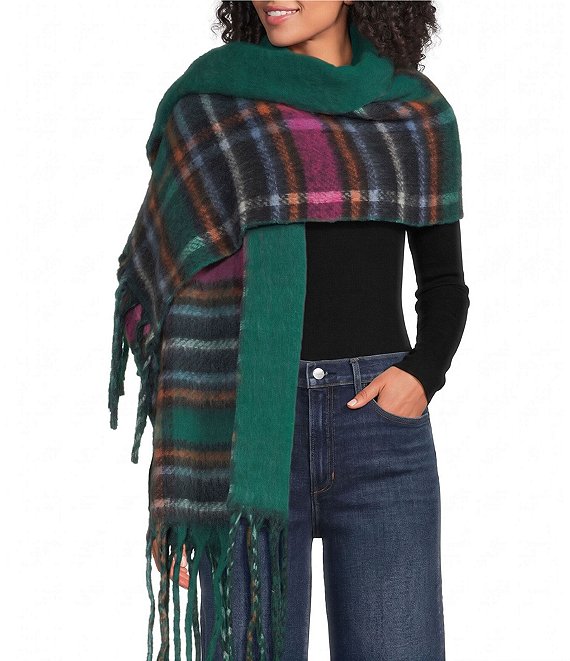 Anna & Ava Plaid Fringe Scarf Wrap