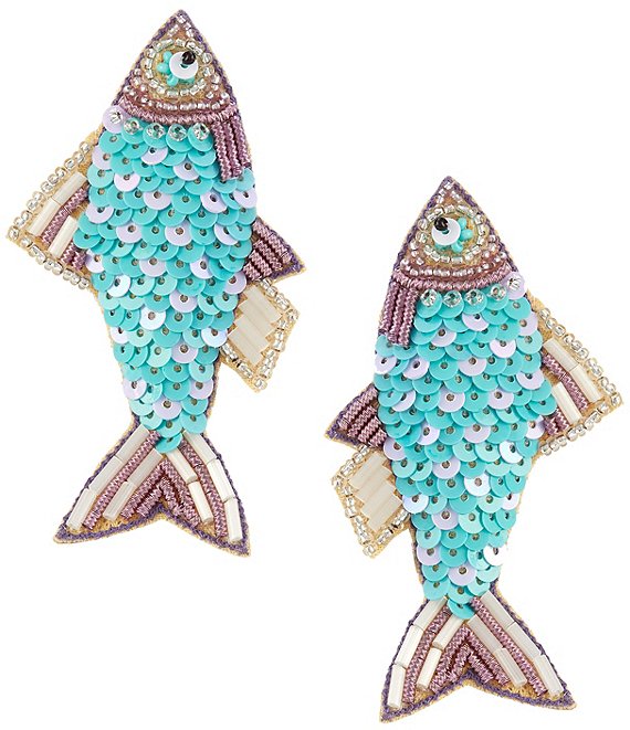 Anna & Ava Sequin Fish Statement Drop Earrings
