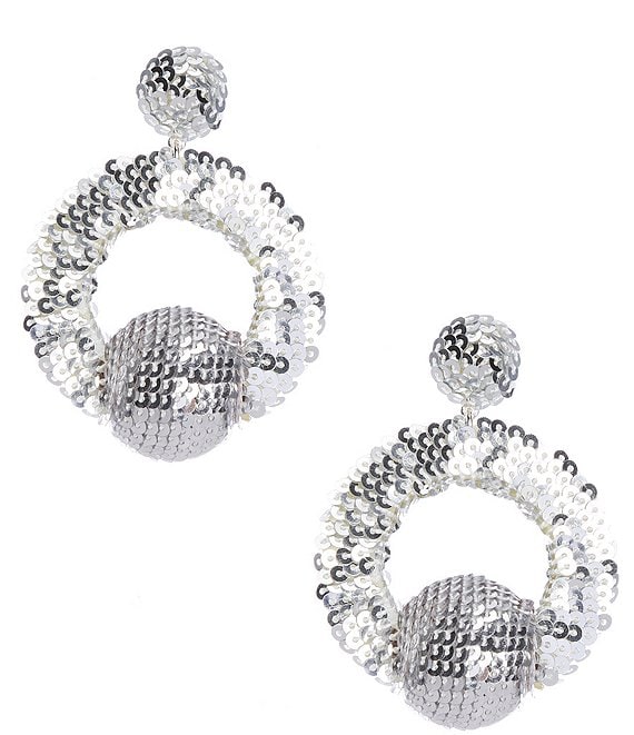 Anna & Ava Sequin Hoop with Ball Drop Statement Earrings | Dillard's