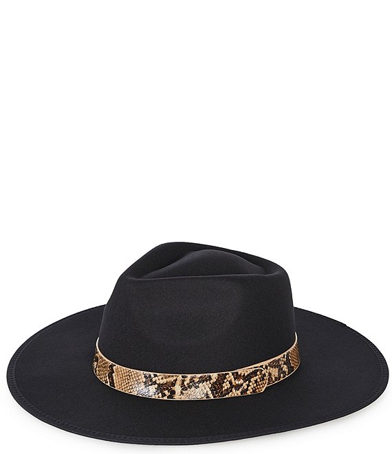 Anna & Ava Snake Print Band Felt Fedora Hat