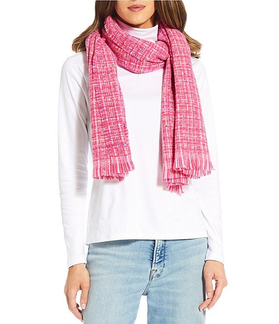 Anna & Ava Textured Jacquard Scarf Wrap, Pink - Image 1