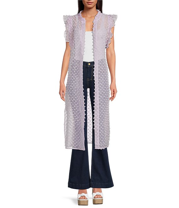 Anna & Ava Tufted Swiss Dot Tie Front Tunic