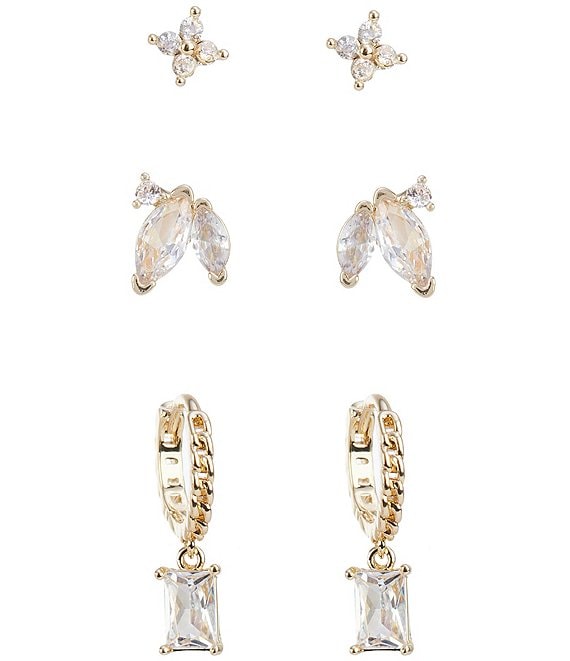 Anna & Ava Waterproof Cubic Zirconia Trio Earring Set