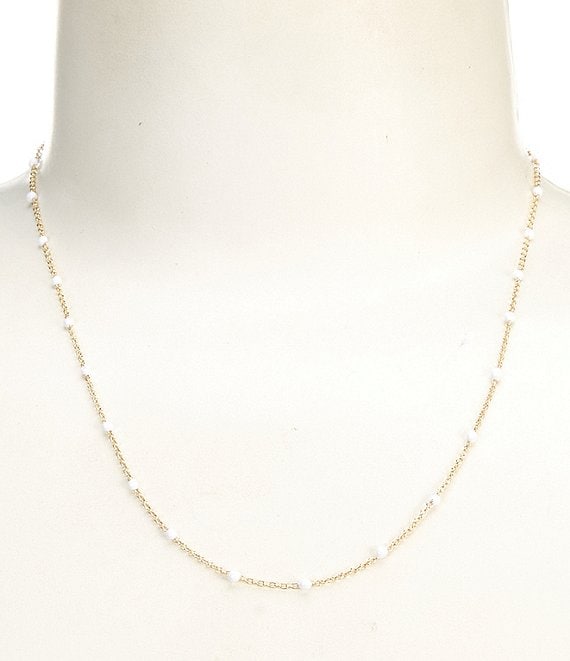 Anna & Ava Waterproof Enamel Collar Necklace, White - Image 1