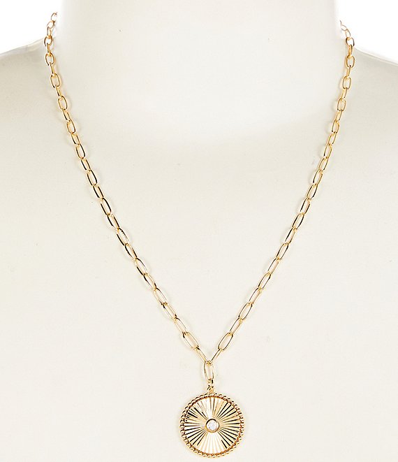 Anna & Ava Waterproof Link Disc Short Pendant Necklace