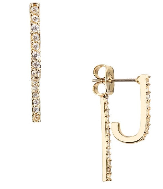 Anna & Ava Waterproof Pave Double Bar Front Back Earrings