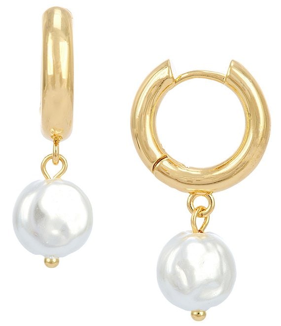 Anna & Ava Waterproof Pearl Drop Hoop Earrings