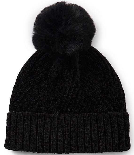 Anna & Ava Wavy Knit Pom Beanie