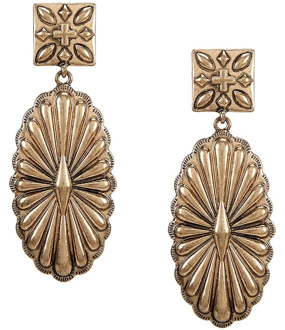Anna & Ava Western Oversized Flower Drop Statement Earrings