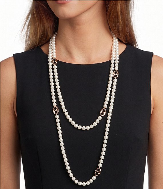 Anna & Ava Wrap Long Strand Pearl Necklace